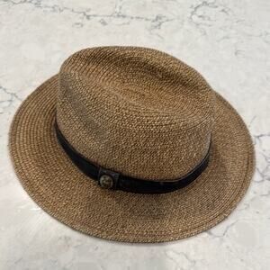 Goorin Bros Brown Woven Hat with Black Ribbon XXL